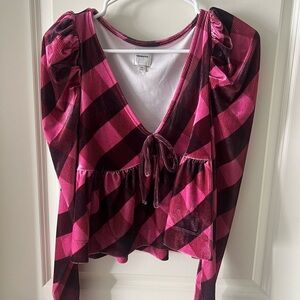 Maeve Pink Plaid Blouse